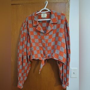 Fashion Brand Company Checkers Chess Blouse
